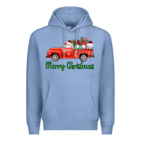 Colony Blue merry christmas truck gnomes Premium Hoodie - AdoDesignShop