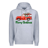 Heather Grey merry christmas truck gnomes Premium Hoodie - AdoDesignShop