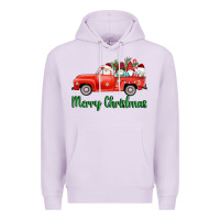 Lilac merry christmas truck gnomes Premium Hoodie - AdoDesignShop