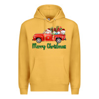 Mustard merry christmas truck gnomes Premium Hoodie - AdoDesignShop
