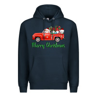 Navy merry christmas truck gnomes Premium Hoodie - AdoDesignShop