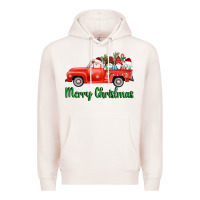 Pale Pink merry christmas truck gnomes Premium Hoodie - AdoDesignShop