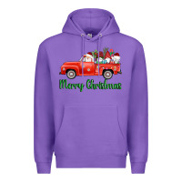 Purple merry christmas truck gnomes Premium Hoodie - AdoDesignShop