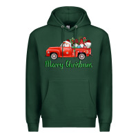 Sports Green merry christmas truck gnomes Premium Hoodie - AdoDesignShop