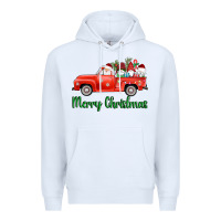 White merry christmas truck gnomes Premium Hoodie - AdoDesignShop