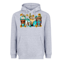Heather Grey blessed coffee cups Heavyweight Hoodie - Zillion Design Studio