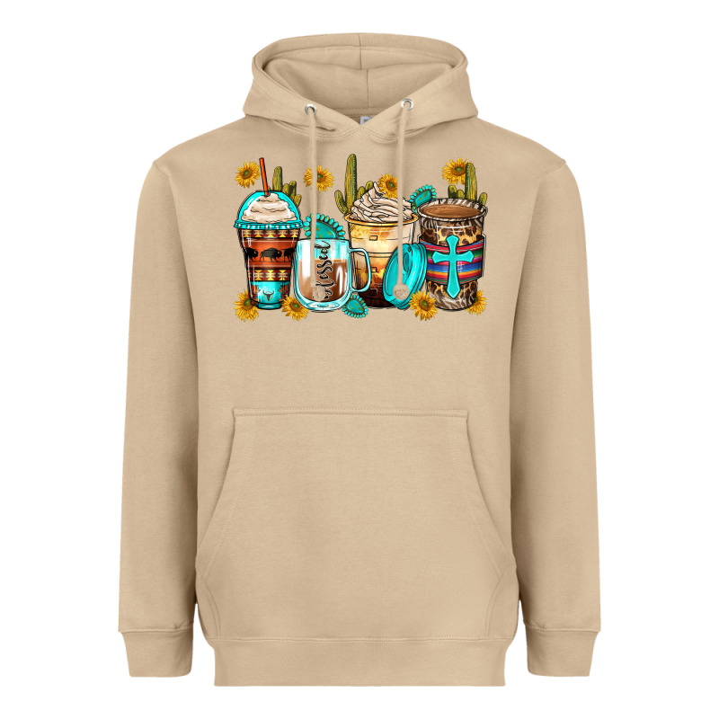 Blessed Coffee Cups Heavyweight Hoodie by Zillion Design Studio | Teevron