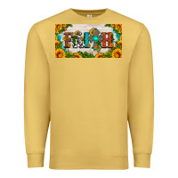 Antique Gold faith cross and sunflower license plate Premium Sweatshirt - HRA Design Shop