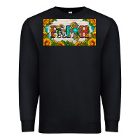 Black faith cross and sunflower license plate Premium Sweatshirt - HRA Design Shop