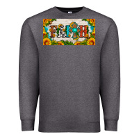 Charcoal Heather faith cross and sunflower license plate Premium Sweatshirt - HRA Design Shop