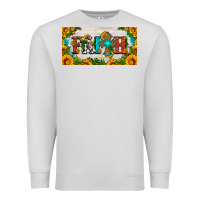 Dove Grey faith cross and sunflower license plate Premium Sweatshirt - HRA Design Shop