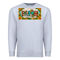 Heather Grey faith cross and sunflower license plate Premium Sweatshirt - HRA Design Shop