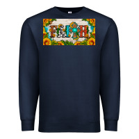 Navy faith cross and sunflower license plate Premium Sweatshirt - HRA Design Shop