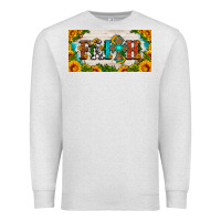Oatmeal Heather faith cross and sunflower license plate Premium Sweatshirt - HRA Design Shop