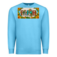 Ocean Blue faith cross and sunflower license plate Premium Sweatshirt - HRA Design Shop