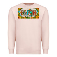 Pale Pink faith cross and sunflower license plate Premium Sweatshirt - HRA Design Shop