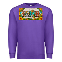 Purple faith cross and sunflower license plate Premium Sweatshirt - HRA Design Shop