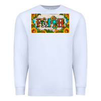 White faith cross and sunflower license plate Premium Sweatshirt - HRA Design Shop