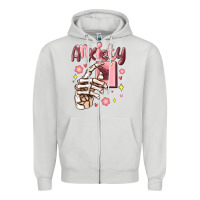 Dove Grey anxiety skeleton hand Zipper Hoodie - MaliasSmallBusiness