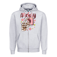 Heather Grey anxiety skeleton hand Zipper Hoodie - MaliasSmallBusiness
