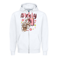 White anxiety skeleton hand Zipper Hoodie - MaliasSmallBusiness