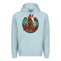Blue Mist western horseshoe horse roses gemstone Premium Hoodie - Artiststas