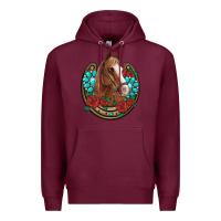 Burgundy western horseshoe horse roses gemstone Premium Hoodie - Artiststas