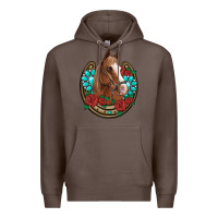 Coffee western horseshoe horse roses gemstone Premium Hoodie - Artiststas
