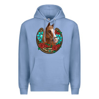 Colony Blue western horseshoe horse roses gemstone Premium Hoodie - Artiststas