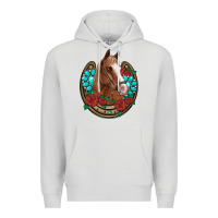 Dove Grey western horseshoe horse roses gemstone Premium Hoodie - Artiststas