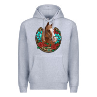 Heather Grey western horseshoe horse roses gemstone Premium Hoodie - Artiststas