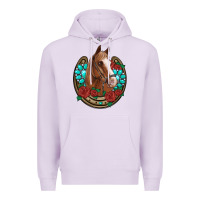 Lilac western horseshoe horse roses gemstone Premium Hoodie - Artiststas