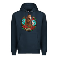 Navy western horseshoe horse roses gemstone Premium Hoodie - Artiststas