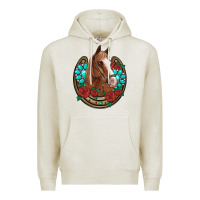 Oatmeal Heather western horseshoe horse roses gemstone Premium Hoodie - Artiststas