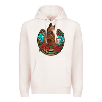 Pale Pink western horseshoe horse roses gemstone Premium Hoodie - Artiststas