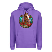 Purple western horseshoe horse roses gemstone Premium Hoodie - Artiststas