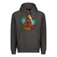 Smoke western horseshoe horse roses gemstone Premium Hoodie - Artiststas