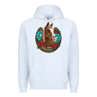 White western horseshoe horse roses gemstone Premium Hoodie - Artiststas