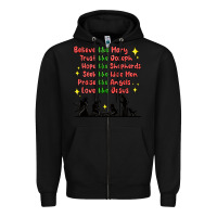 Black jesus and family belive like mary Zipper Hoodie - MaliasSmallBusiness