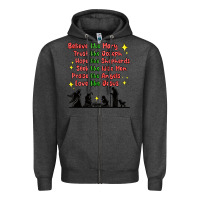 Charcoal Heather jesus and family belive like mary Zipper Hoodie - MaliasSmallBusiness