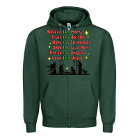 Sports Green jesus and family belive like mary Zipper Hoodie - MaliasSmallBusiness