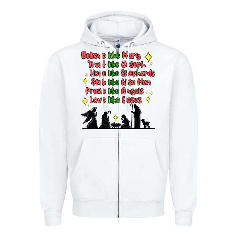 Jesus And Family Belive Like Mary Zipper Hoodie by MaliasSmallBusiness | Teevron