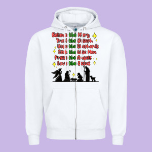 Jesus And Family Belive Like Mary Zipper Hoodie Designed By Maliassmallbusiness