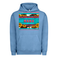 Pigment Pebble Blue cowhide leopard sunflowers mama Urban Hoodie - BarkalooDesign