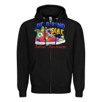Black be a kind sole autism awareness Zipper Hoodie - MaliasSmallBusiness