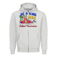 Dove Grey be a kind sole autism awareness Zipper Hoodie - MaliasSmallBusiness