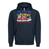 Navy be a kind sole autism awareness Zipper Hoodie - MaliasSmallBusiness