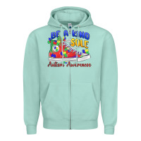 Seafoam be a kind sole autism awareness Zipper Hoodie - MaliasSmallBusiness