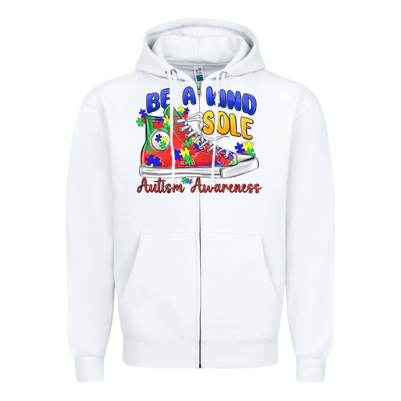 Be A Kind Sole Autism Awareness Zipper Hoodie by MaliasSmallBusiness | Teevron
