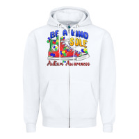 White be a kind sole autism awareness Zipper Hoodie - MaliasSmallBusiness
